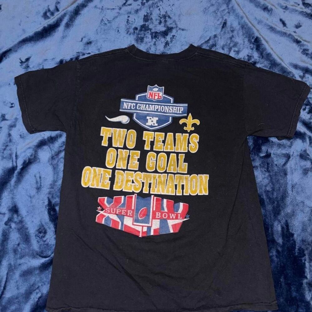 Vintage 2010 NFL NFC Championship Vikings vs Saints T-Shirt - Picture 3 of 4
